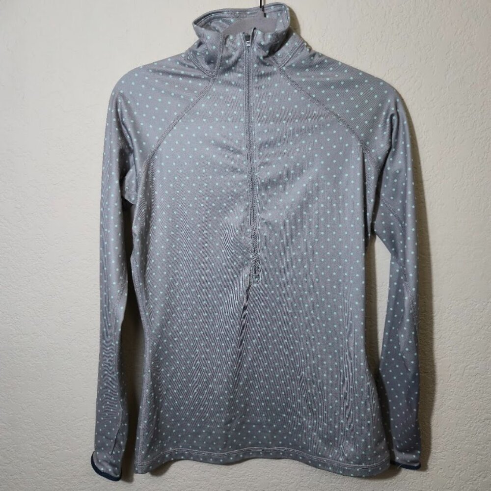 Nike Pro Hyperwarm Polka Dot 1/2 Zip Pullover - Grey/Mint Medium